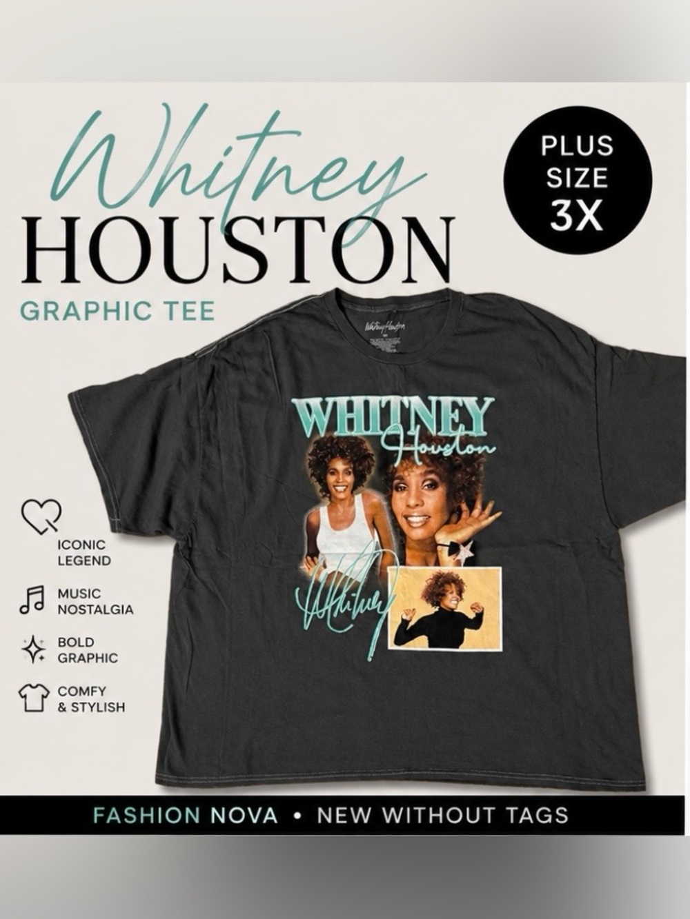 Whitney Houston Graphic Tee🎶🎤